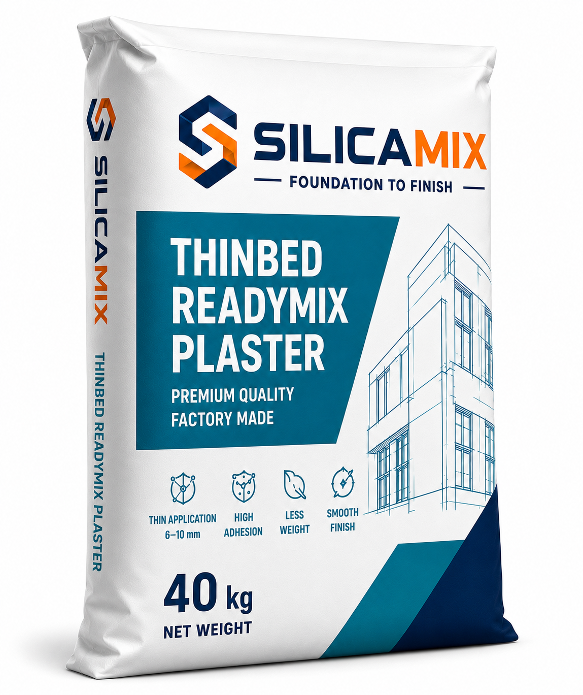 Ready Mix Plaster — Thin Bed - SilicaMix factory-direct dry mix mortar